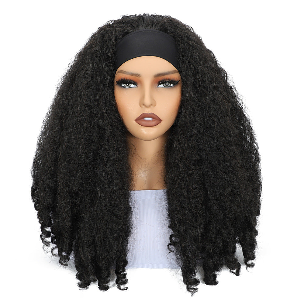Long curly hair half head cover