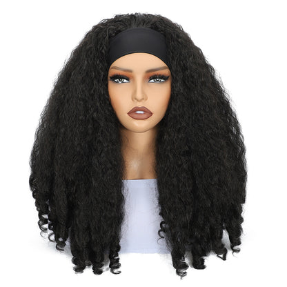 Long curly hair half head cover