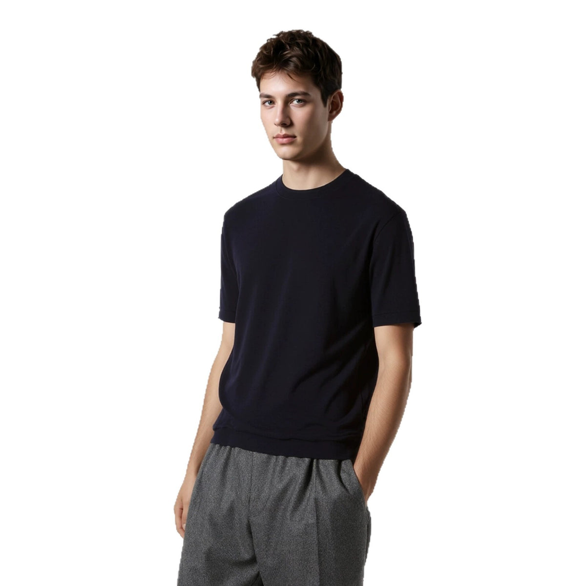 Mens Classic Wool Short Sleeve Knitwear