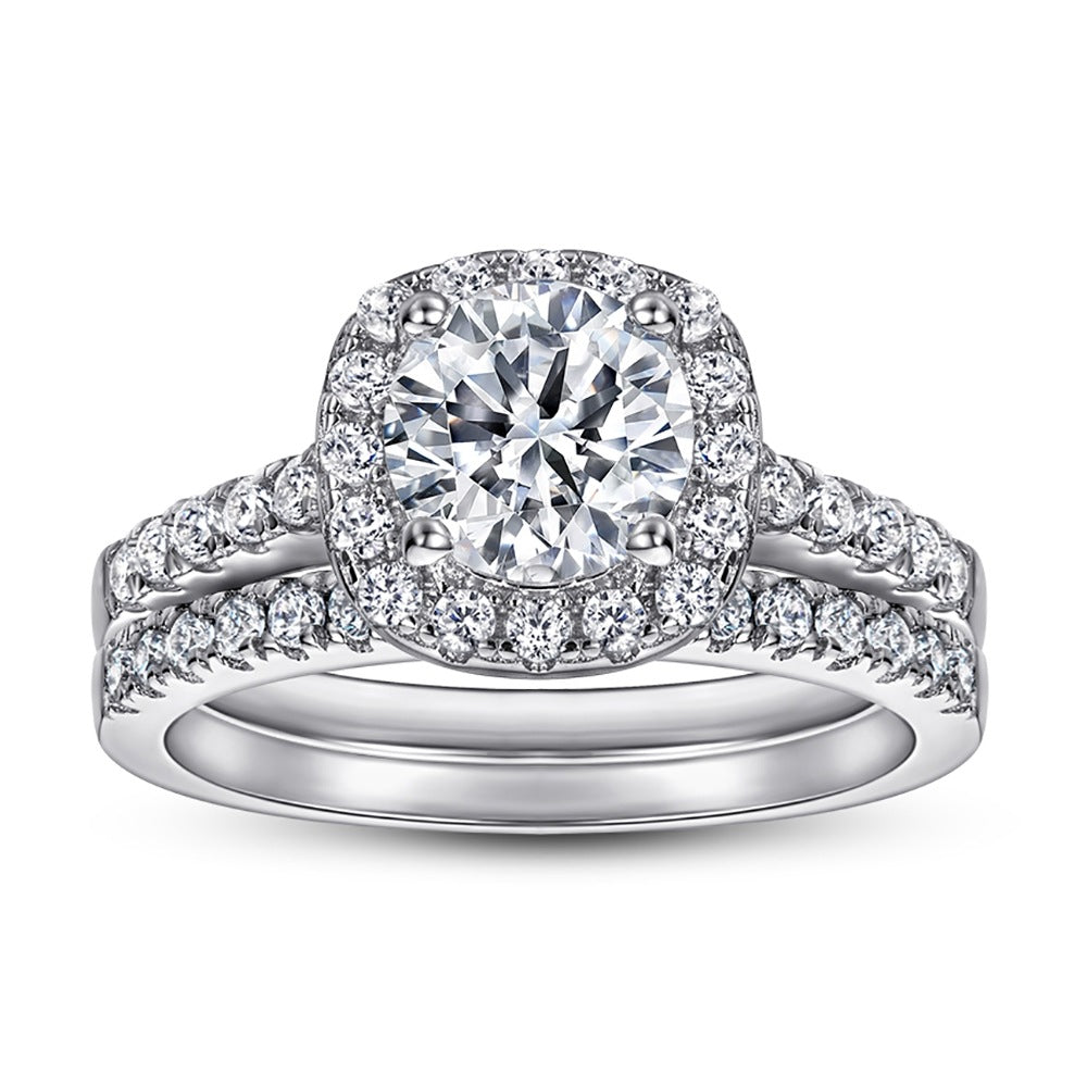 Stapelbare ring van sterling zilver met zirkonia
