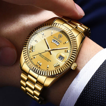 Klassiek zakelijk quartzhorloge met datumaanduiding