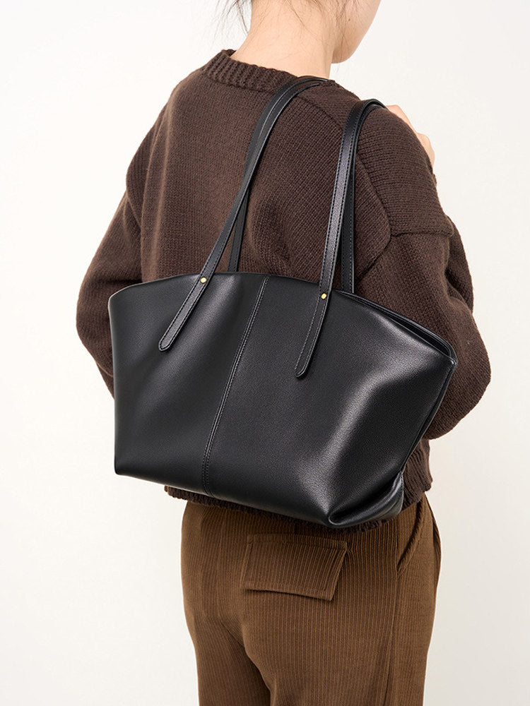 Women's Genuine Leather Large Capacity Tote Bag Shoulder Handbag