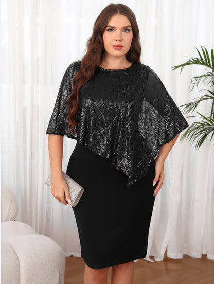 Women's dress with a fitted skirt and a middle skirt