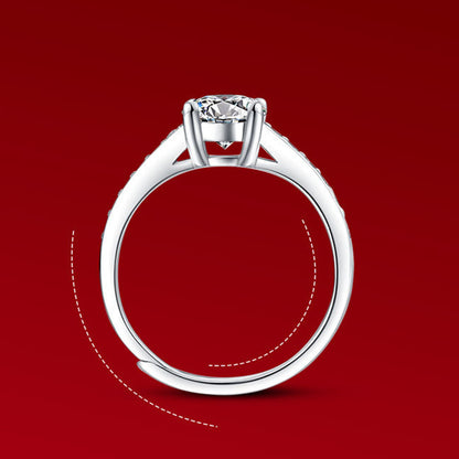 1 karaat S925 zilveren ring Moissanite Doting