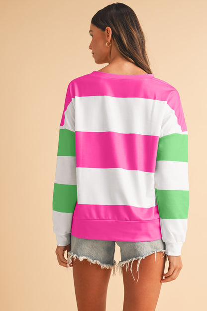 Sweatshirt met kleurblokken verlaagde schouders en lange mouwen