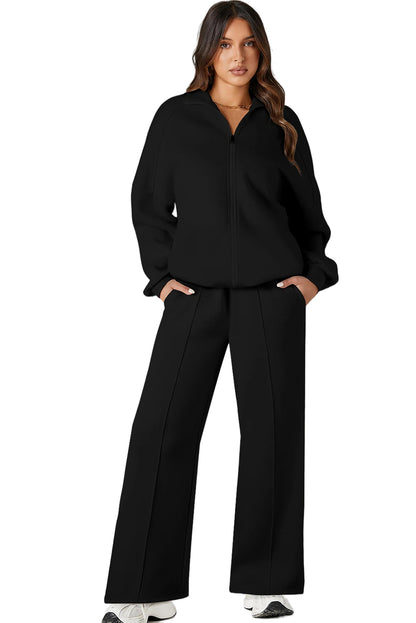 Sweatshirt met halve rits en bijpassende broek