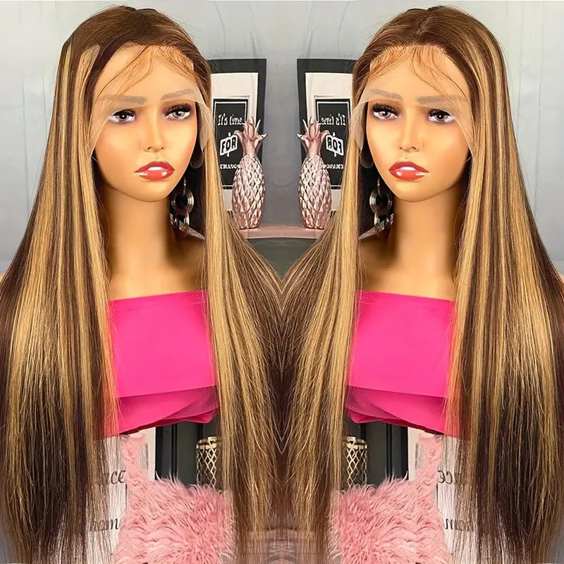 Synthetic Long Straight Front Lace Wig