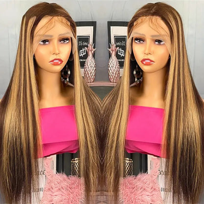 Synthetic Long Straight Front Lace Wig