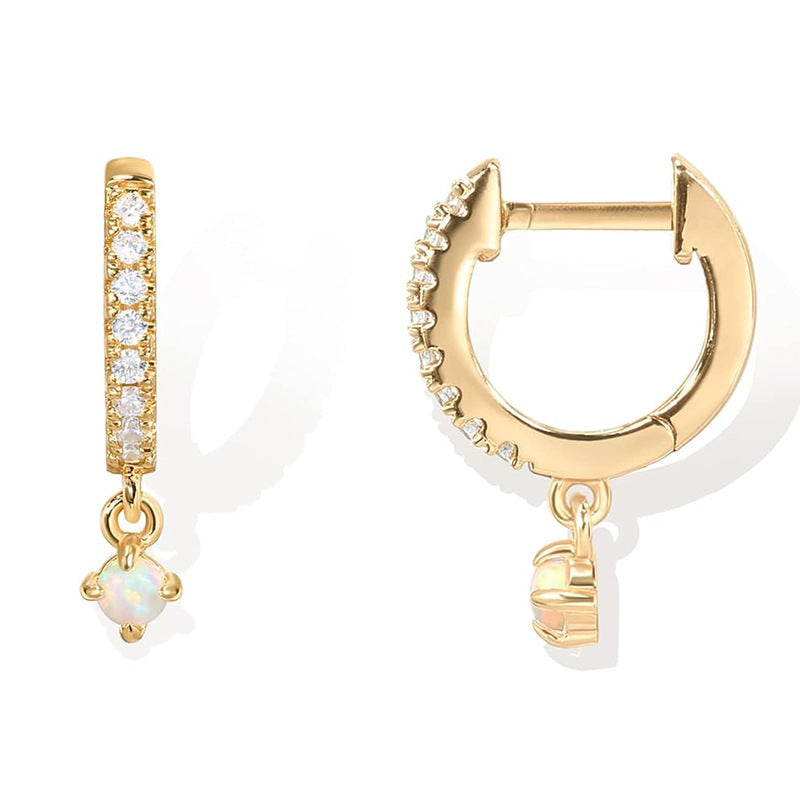 Brass Electroplated Zircon Stud Earrings