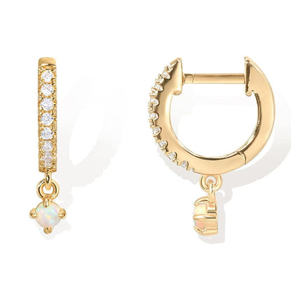 Brass Electroplated Zircon Stud Earrings