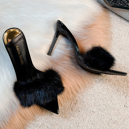 Mink Fur High Heels