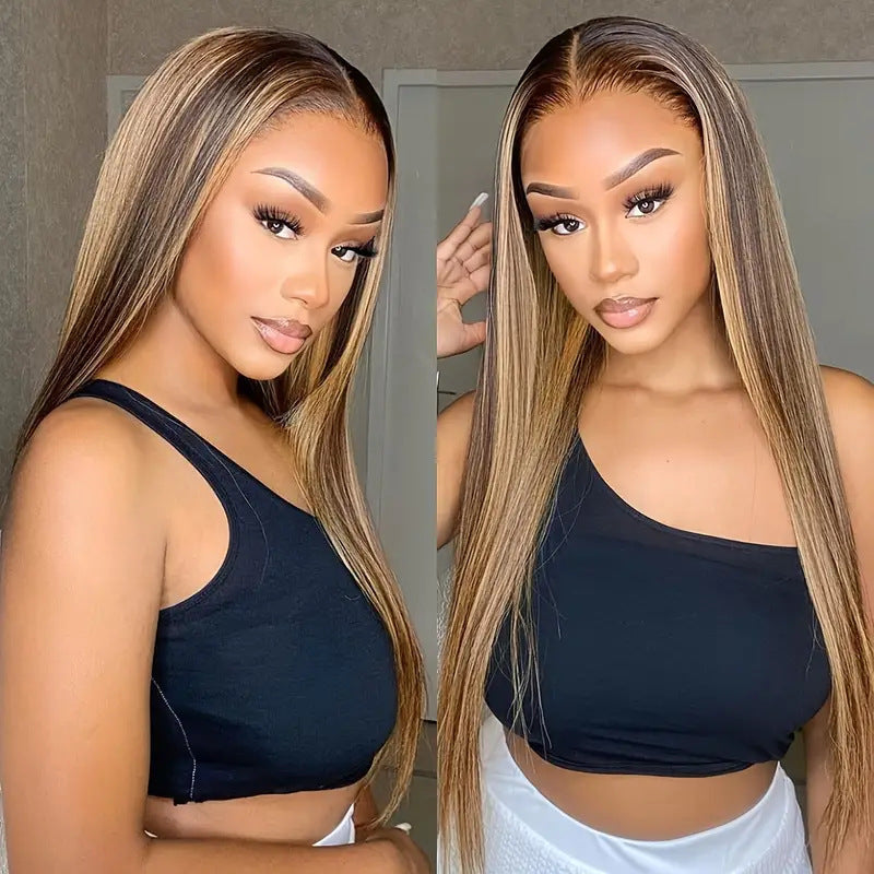 Synthetic Long Straight Front Lace Wig