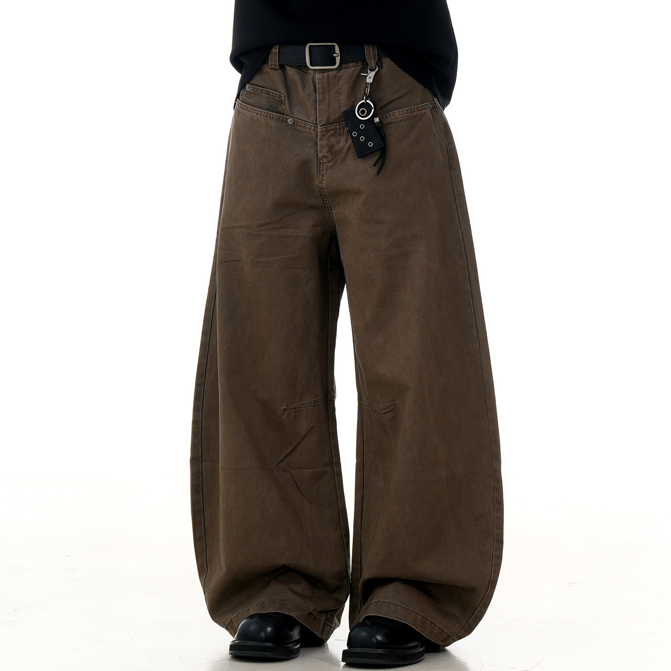Slimming wide-leg casual trousers
