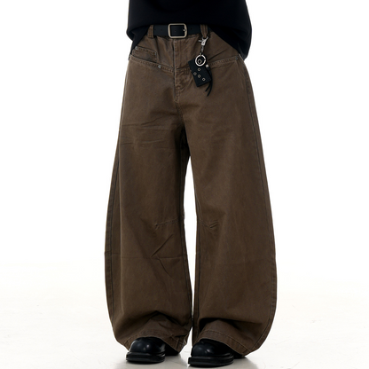 Slimming wide-leg casual trousers