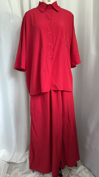 Retro Polka Dot Shirt and Pants Set