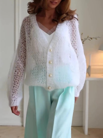 Casual effen holgebreid vest