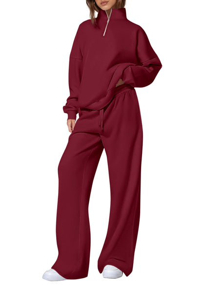 Women's Half-Zip Sweatshirt and Pants Set
