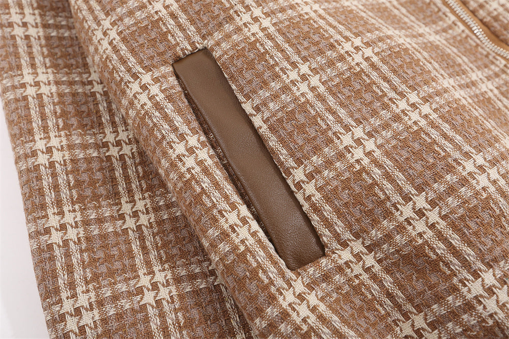 Amerikaanse geruite unisex honkbaljas revers PU-leer