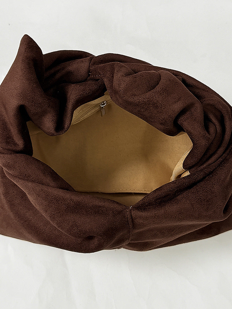 Women Suede Dumpling Bag Vintage Retro Handbag