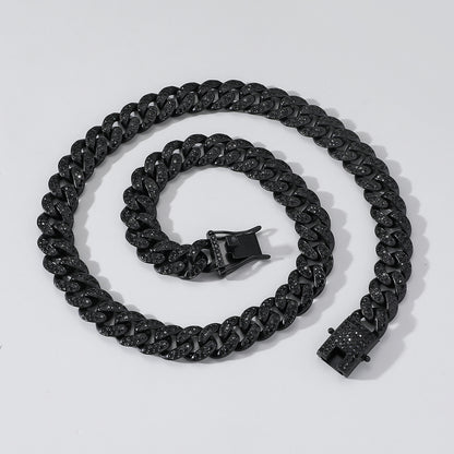 Hip Hop Style Full Diamond Cuban Chain Necklace