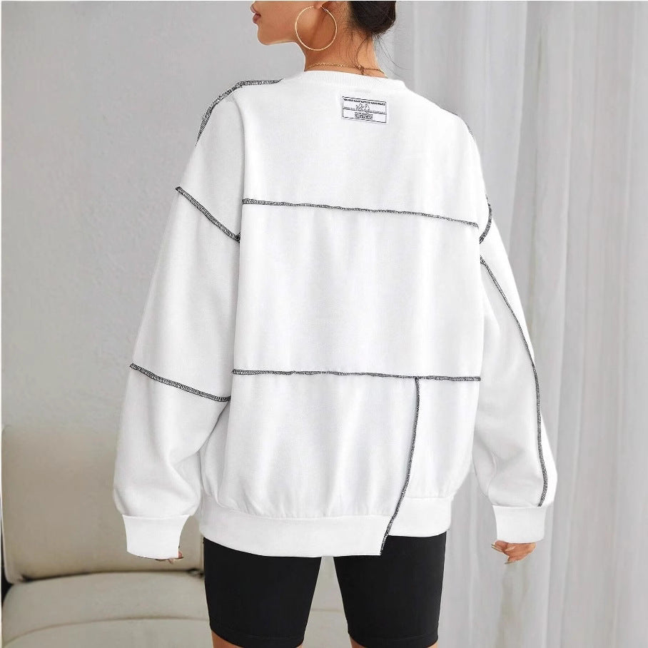 Casual Losse Ronde Hals Lange Mouw Dames Sweatshirt