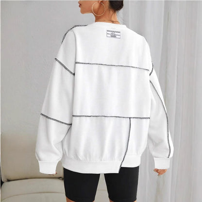 Casual Losse Ronde Hals Lange Mouw Dames Sweatshirt
