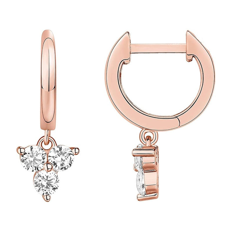 Brass Electroplated Zircon Stud Earrings