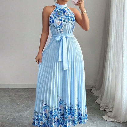 Maxi-jurk van chiffon met bloemenprint