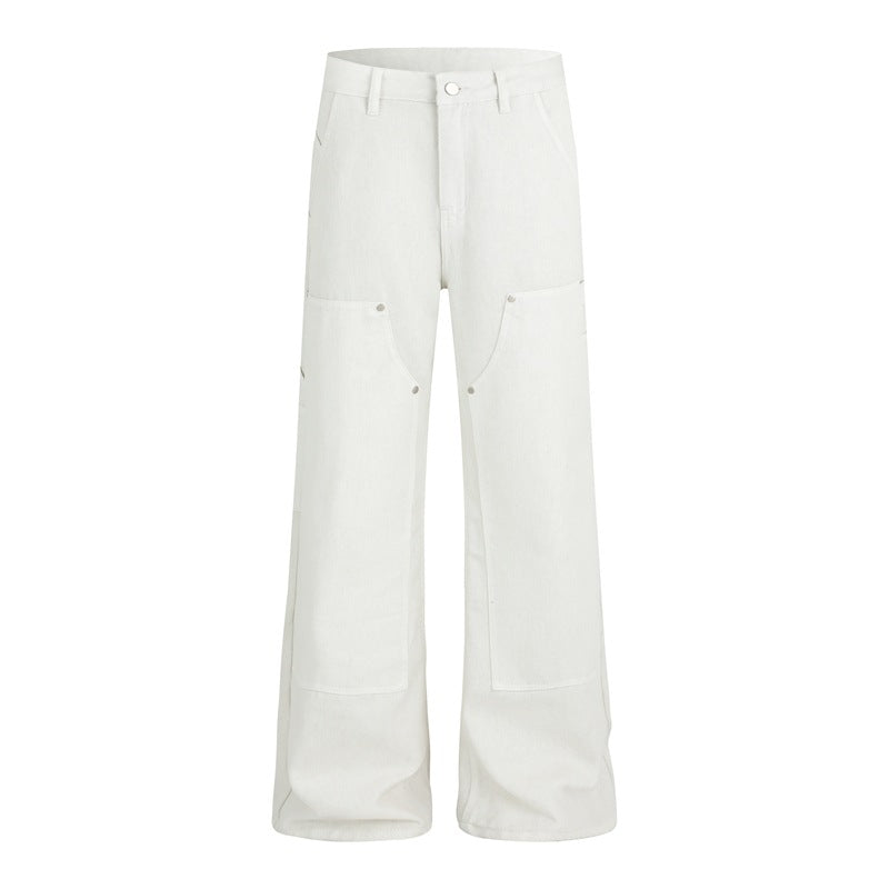 Micro-La Jeans Dipped Loose Rivet All-Match Casual Pants
