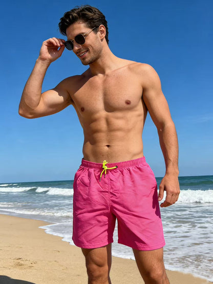 Men Summer Casual Shorts Quick Dry Loose Fit Beach Shorts