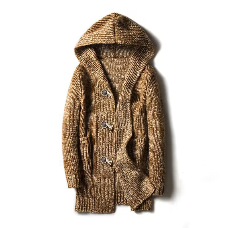 Mens Hooded Knit Cardigan