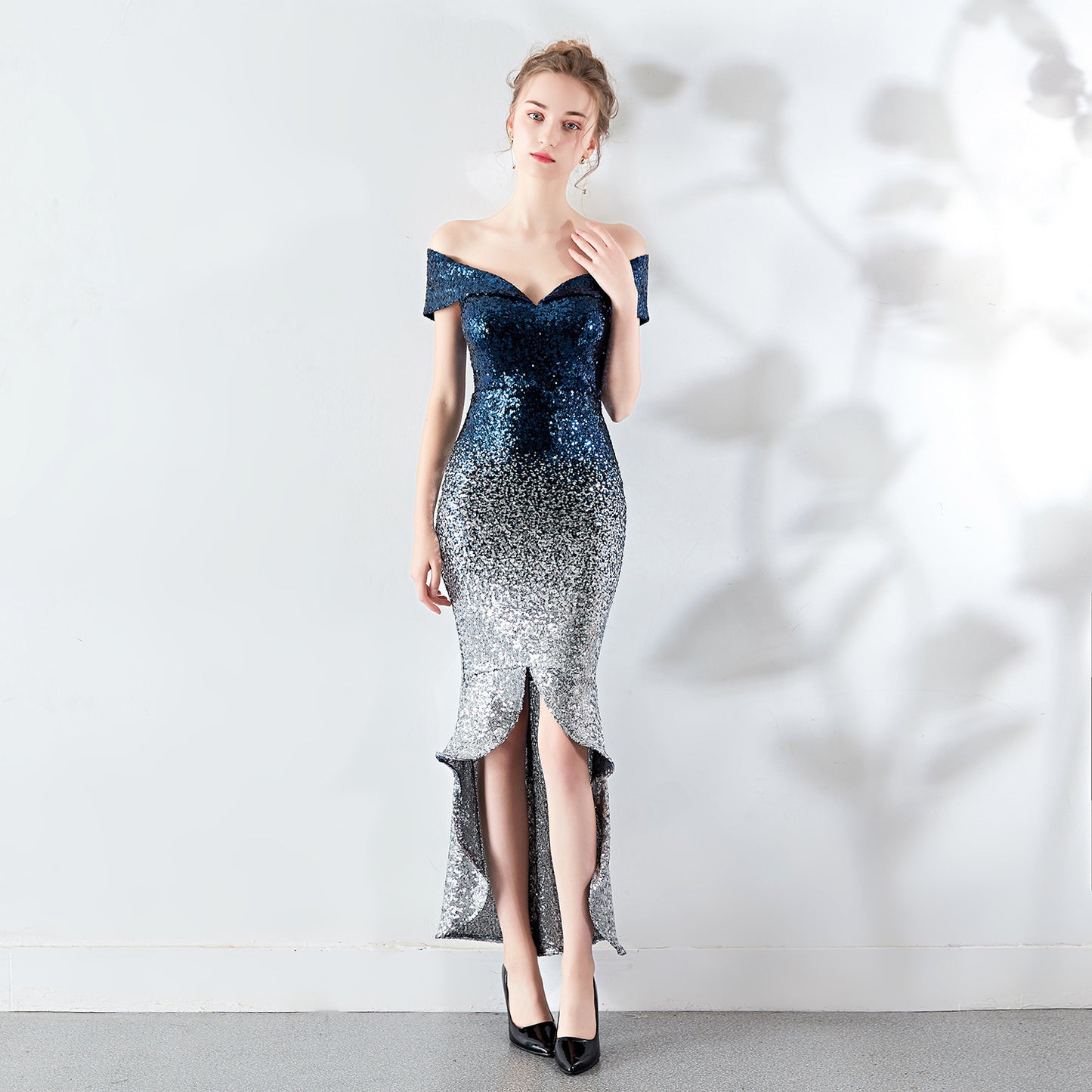 Fransr Elegante Dames Off-shoulder Pailletten Jurk