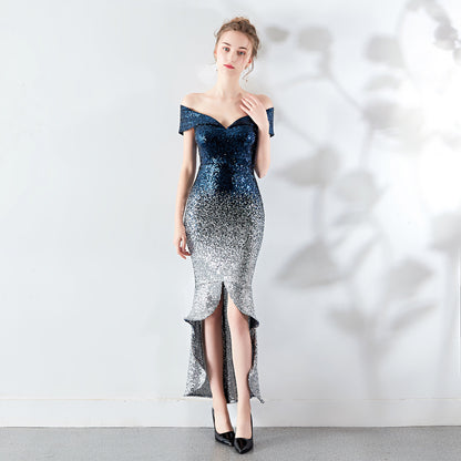 Fransr Elegante Dames Off-shoulder Pailletten Jurk