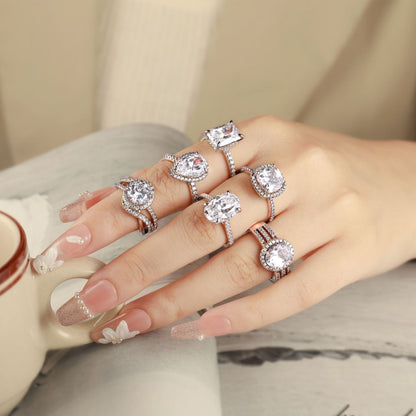 Stapelbare ring van sterling zilver met zirkonia
