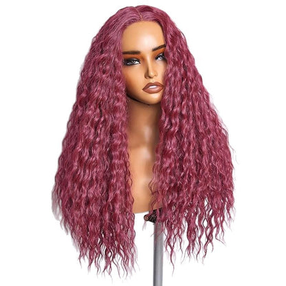 Hand Woven Lace Front Long Curly Synthetic Wig