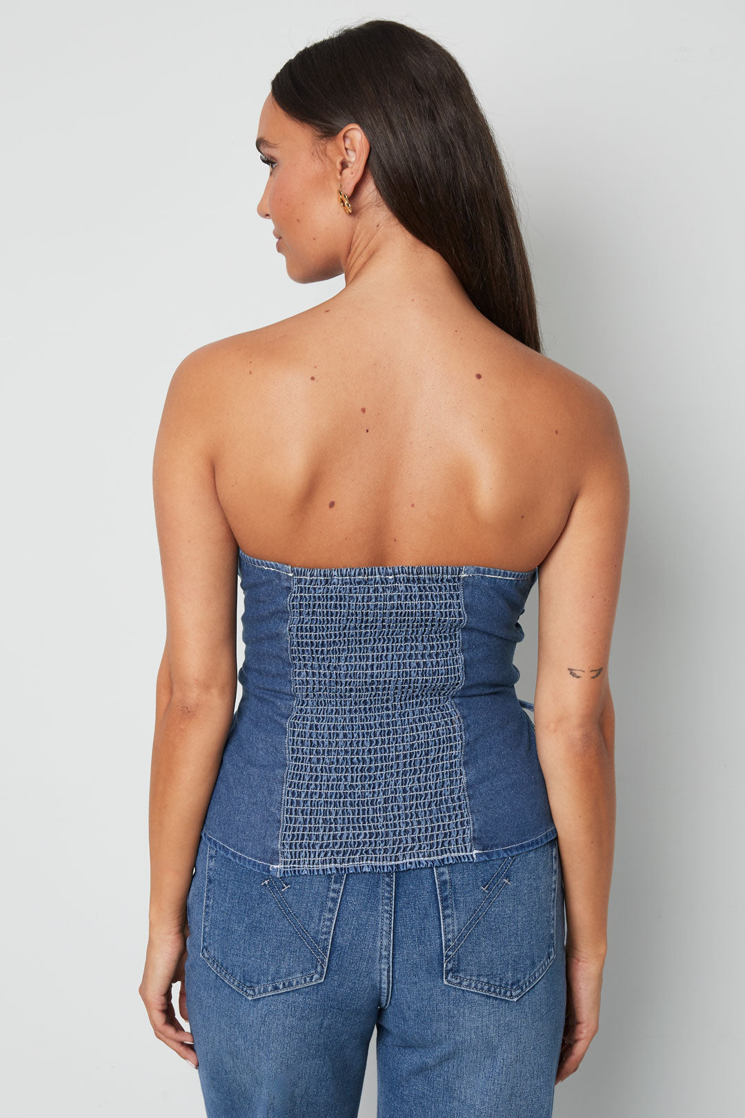 Denim kanten tubetop