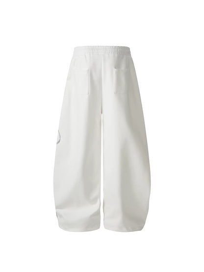Unisex Letter Embroidery Wide-Leg Street Style Sweatpants