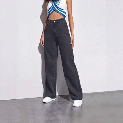 Loose-fitting wide-leg straight-leg pants