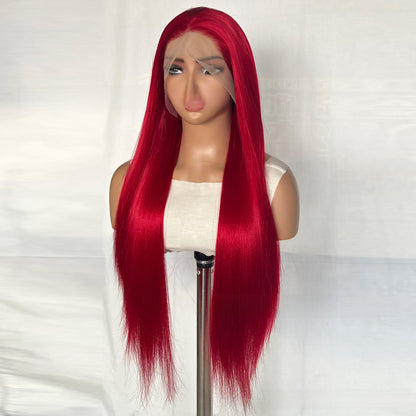 Long Straight Synthetic Wig Heat Resistant Front Lace