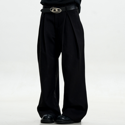 Wide-leg casual trousers
