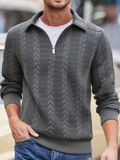 Jacquard Half Zip Sweatshirt