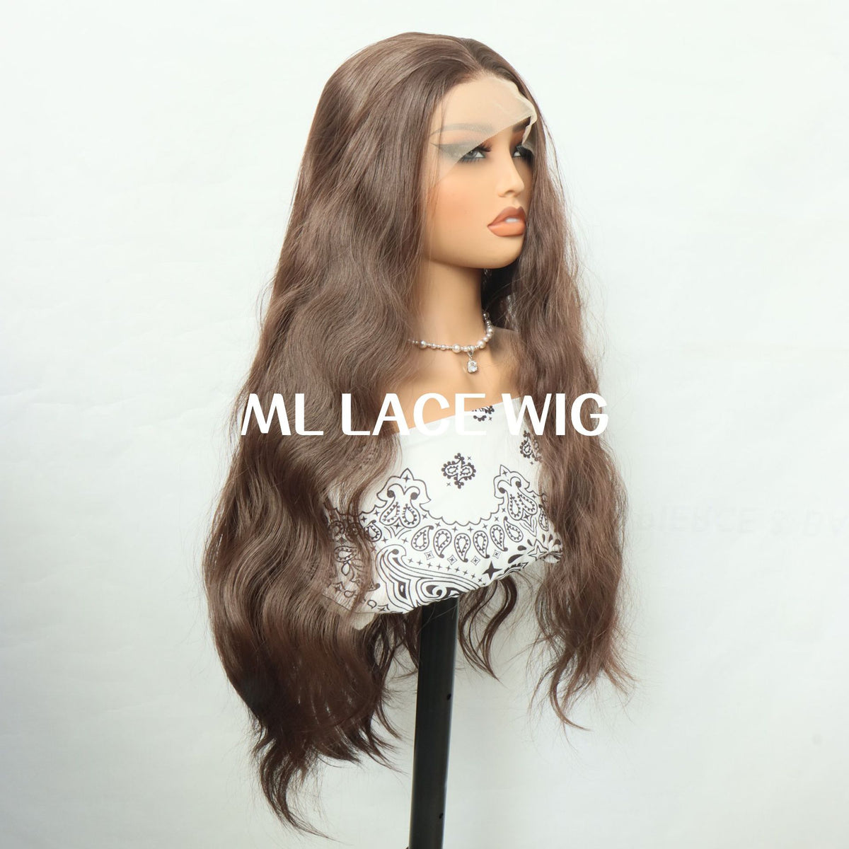 Lady with long flowing hair and headwear
