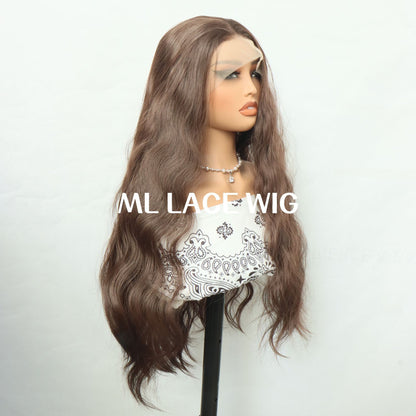 Lady with long flowing hair and headwear