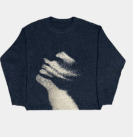 Heren casual ronde hals losse pullover trui