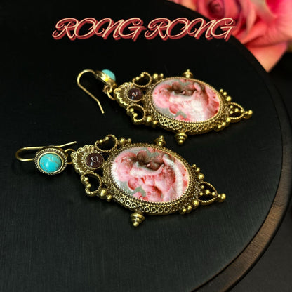 Retro oorstekers met olifantprint