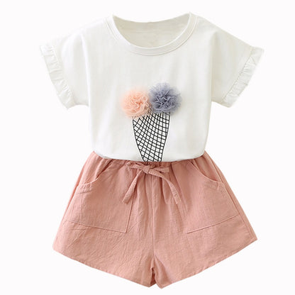 Meisjes katoenen T-shirt en shorts set