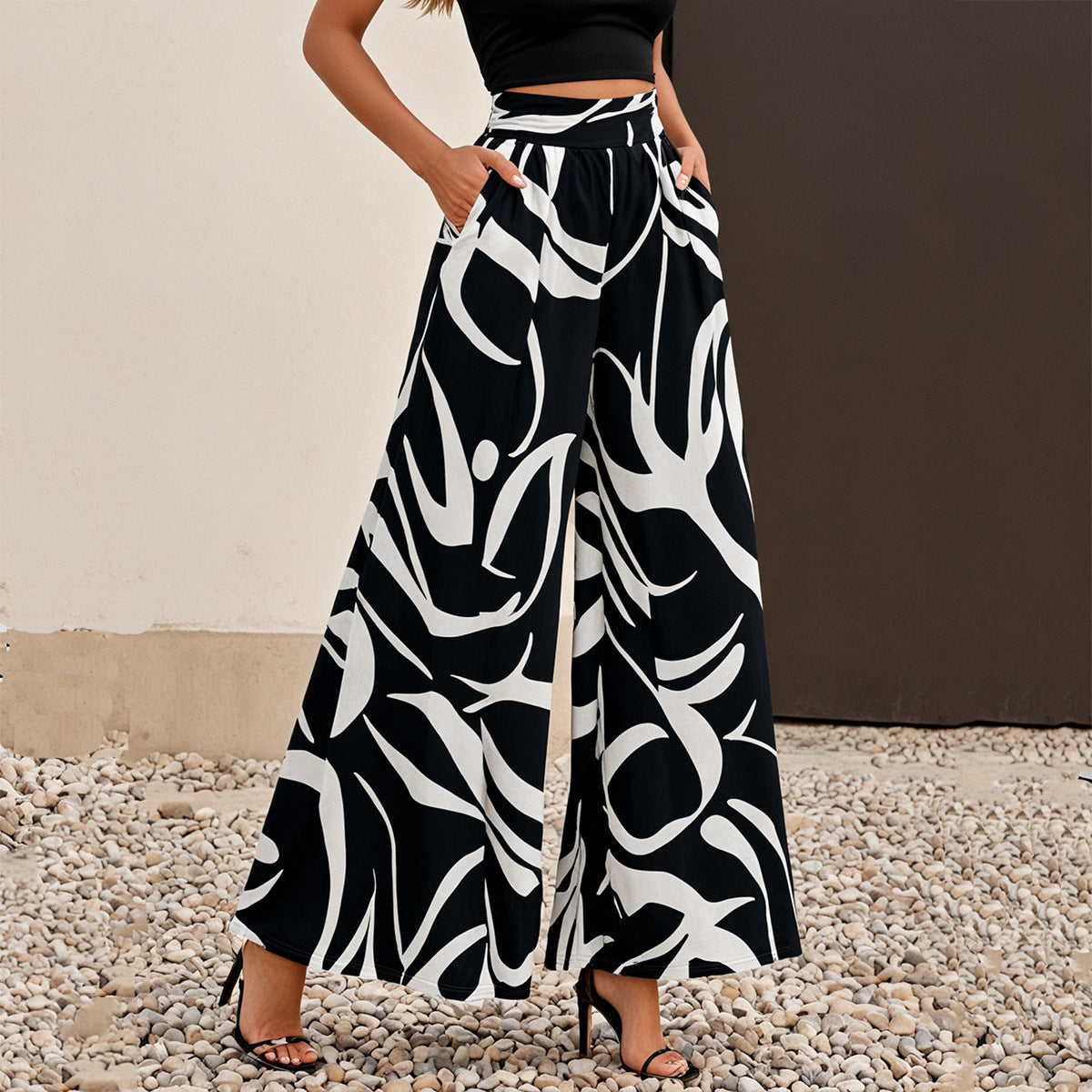 Zomerse lange culottes met draperend effect voor dames