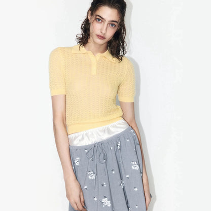 Hollow-out knit sweater