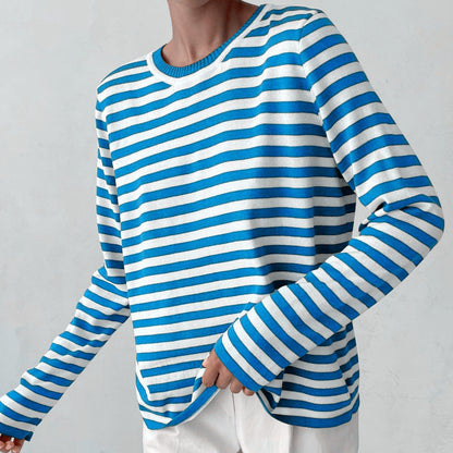 Striped Knitted Sweater Women Pullover Casual Long Sleeve
