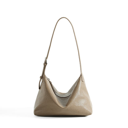 Vintage First Layer Vegetable Tanned Cowhide Casual Shoulder Underarm Bag Large Capacity Classic Leather Crossbody Hobo Bag